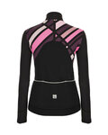 SANTINI Cycling winter long sleeve jersey - CORAL RAGGIO LADY - pink/black