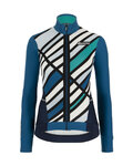 SANTINI Cycling winter long sleeve jersey - CORAL RAGGIO LADY - blue
