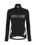 SANTINI Cycling thermal jacket - CORAL RAGGIO LADY - black/pink