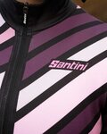 SANTINI Cycling winter long sleeve jersey - CORAL RAGGIO LADY - pink/black