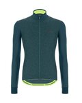 SANTINI Cycling winter long sleeve jersey - COLORE PURO WINTER - green