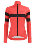 SANTINI Cycling winter set - CORAL B. LADY WINTER - black/pink