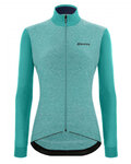 SANTINI Cycling winter set - COLORE PURO LADY WNT - black/light blue