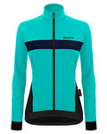 SANTINI Cycling thermal jacket - CORAL BENGAL LADY - turquoise