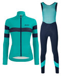 SANTINI Cycling winter set - CORAL B. LADY WINTER - blue/light blue