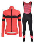 SANTINI Cycling winter set - CORAL B. LADY WINTER - black/pink