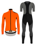 SANTINI Cycling winter set with jacket - VEGA XTREME WINTER - black/orange/grey