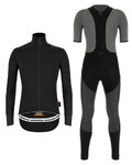 SANTINI Cycling winter set with jacket - VEGA XTREME WINTER  - grey/black