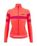 SANTINI Cycling winter set - CORAL BENGAL+OMNIA W - black/pink