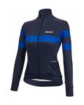 SANTINI Cycling winter long sleeve jersey - CORAL BENGAL LADY - blue