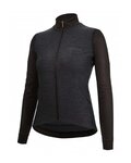 SANTINI Cycling winter long sleeve jersey - COLORE PURO LADY - black