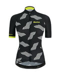 SANTINI Cycling short sleeve jersey - TONO DUNE LADY - black/yellow