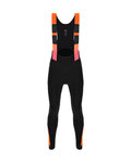 SANTINI Cycling long bib trousers - COMMAND WINTER - orange/black