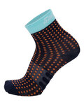 SANTINI Cycling ankle socks - GIADA - orange/light blue/black