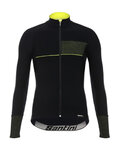 SANTINI Cycling winter long sleeve jersey - VEGA 2.0 WINTER - black/yellow