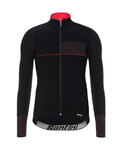 SANTINI Cycling winter long sleeve jersey - VEGA 2.0 WINTER - red/black