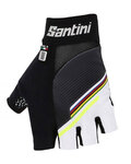 SANTINI Cycling fingerless gloves - UCI GEL - black/white