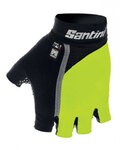SANTINI Cycling fingerless gloves - GEL MANIA - yellow/black