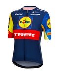 SANTINI Cycling short sleeve jersey - LIDL TREK 2024 LADY - yellow/red/blue