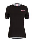SANTINI Cycling short sleeve jersey - SASSO MTB LADY - black/pink