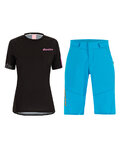 SANTINI Cycling MTB set - SASSO MTB LADY - black/turquoise