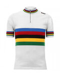 SANTINI Cycling short sleeve jersey - UCI EROICA - white/rainbow