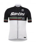SANTINI Cycling short sleeve jersey - BEAT - black/white