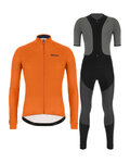 SANTINI Cycling winter set - COLORE WINTER - grey/black/orange