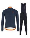SANTINI Cycling winter set - COLORE WINTER II - black/blue