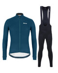 SANTINI Cycling winter set - COLORE WINTER II - black/blue