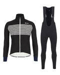 SANTINI Cycling winter set with jacket - COLORE WINTER III - black/white