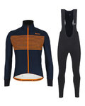 SANTINI Cycling winter set with jacket - COLORE WINTER III - orange/blue/black