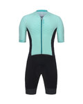 SANTINI Cycling skinsuit - REDUX - black/light blue