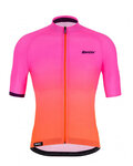 SANTINI Cycling short sleeve jersey - KARMA LUCE - pink/orange