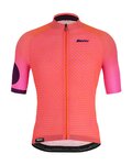 SANTINI Cycling short sleeve jersey - KARMA MILLE - pink/orange