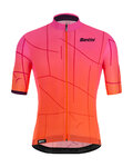 SANTINI Cycling short sleeve jersey - TONO PURO - pink/bordeaux/orange