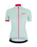 SANTINI Cycling short sleeve jersey - GIADA HIP LADY - white/light blue/pink