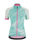 SANTINI Cycling short sleeve jersey - GIADA POP LADY - white/pink/light blue
