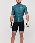 SANTINI Cycling short sleeve jersey and shorts - KARMA KITE - green/black
