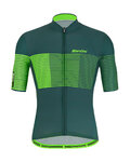 SANTINI Cycling short sleeve jersey and shorts - TONO FRECCIA - green/black