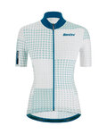 SANTINI Cycling short sleeve jersey and shorts - TONO SFERA LADY - white/blue