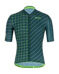 SANTINI Cycling short sleeve jersey and shorts - SLEEK DINAMO - green/black