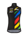 SANTINI Cycling gilet - UCI WC FLANDERS 2021 - rainbow/black