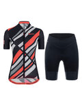 SANTINI Cycling short sleeve jersey and shorts - SLEEK RAGGIO LADY - black/pink