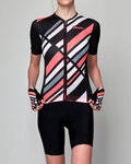 SANTINI Cycling short sleeve jersey - SLEEK RAGGIO LADY - black/pink