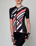 SANTINI Cycling short sleeve jersey - SLEEK RAGGIO LADY - black/pink