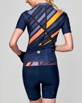 SANTINI Cycling short sleeve jersey - SLEEK RAGGIO LADY - blue/orange