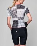 SANTINI Cycling short sleeve jersey and shorts - TONO SFERA LADY - white/black