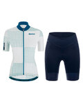SANTINI Cycling short sleeve jersey and shorts - TONO SFERA LADY - white/blue