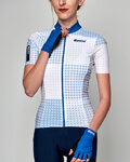SANTINI Cycling short sleeve jersey and shorts - TONO SFERA LADY - white/blue